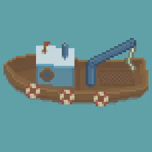 Pixel art boat